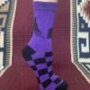 Women’s Black And Purple Checkered Socks With Barrel Racer 3438-N 1 Women’s Black And Purple Checkered Socks With Barrel Racer 3438-N -Western Cowboy Supplies IMG 2878 scaled e1678123785621