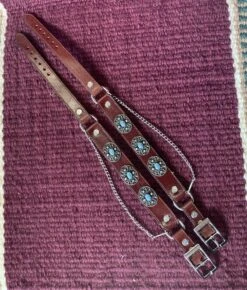 Austin Accents Leather Boot Bracelets With Oval Turquoise Accent BBR-17