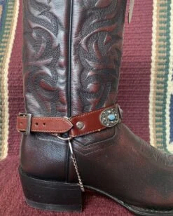 Austin Accents Leather Boot Bracelets With Oval Turquoise Accent BBR-17 -Western Cowboy Supplies IMG 2890 scaled e1678124988887