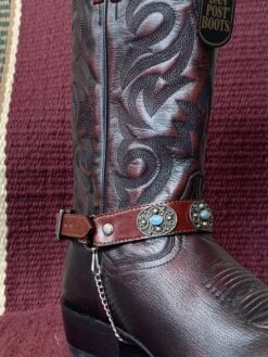 Austin Accents Leather Boot Bracelets With Oval Turquoise Accent BBR-17 -Western Cowboy Supplies IMG 2891 scaled 1