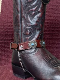 Austin Accents Leather Boot Bracelets With Oval Turquoise Accent BBR-17 -Western Cowboy Supplies IMG 2892 scaled 1