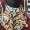 Austin Accents Frolic Horse Patterned Silk Scarf/ Wild Rag 34″X34″