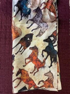 Austin Accents Silk Scarf/ Wild Rag Horse Patterned 34″X34″ -Western Cowboy Supplies IMG 2925 scaled 1
