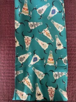 Austin Accents Patterned Turquoise Arrow Wild Rag / Silk Scarf 34″X34″ -Western Cowboy Supplies IMG 2953 scaled 1