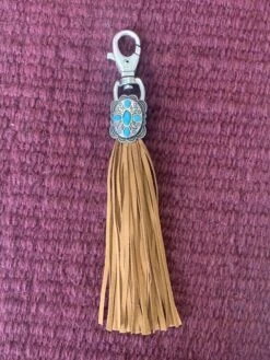 Austin Accents Brown Tassel Key Ring Leather With Concho KC-54 -Western Cowboy Supplies IMG 2982 scaled 1