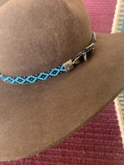 Austin Accent Turquoise/Black Beaded Buckle Hatband BS12-BK -Western Cowboy Supplies IMG 3036 scaled 1