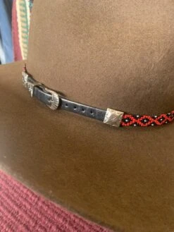 Austin Accent Black/Red Beaded Buckle Hatband BS12-BK -Western Cowboy Supplies IMG 3048 scaled 1