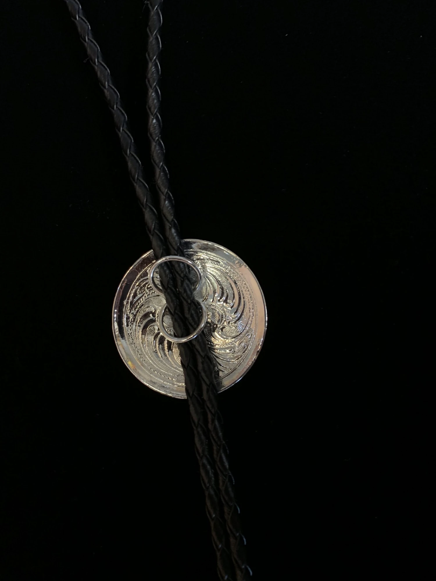 Austin Accents Round Etched Concho Bolo Tie AC70 6 Austin Accents Round Etched Concho Bolo Tie AC70 - Image 4