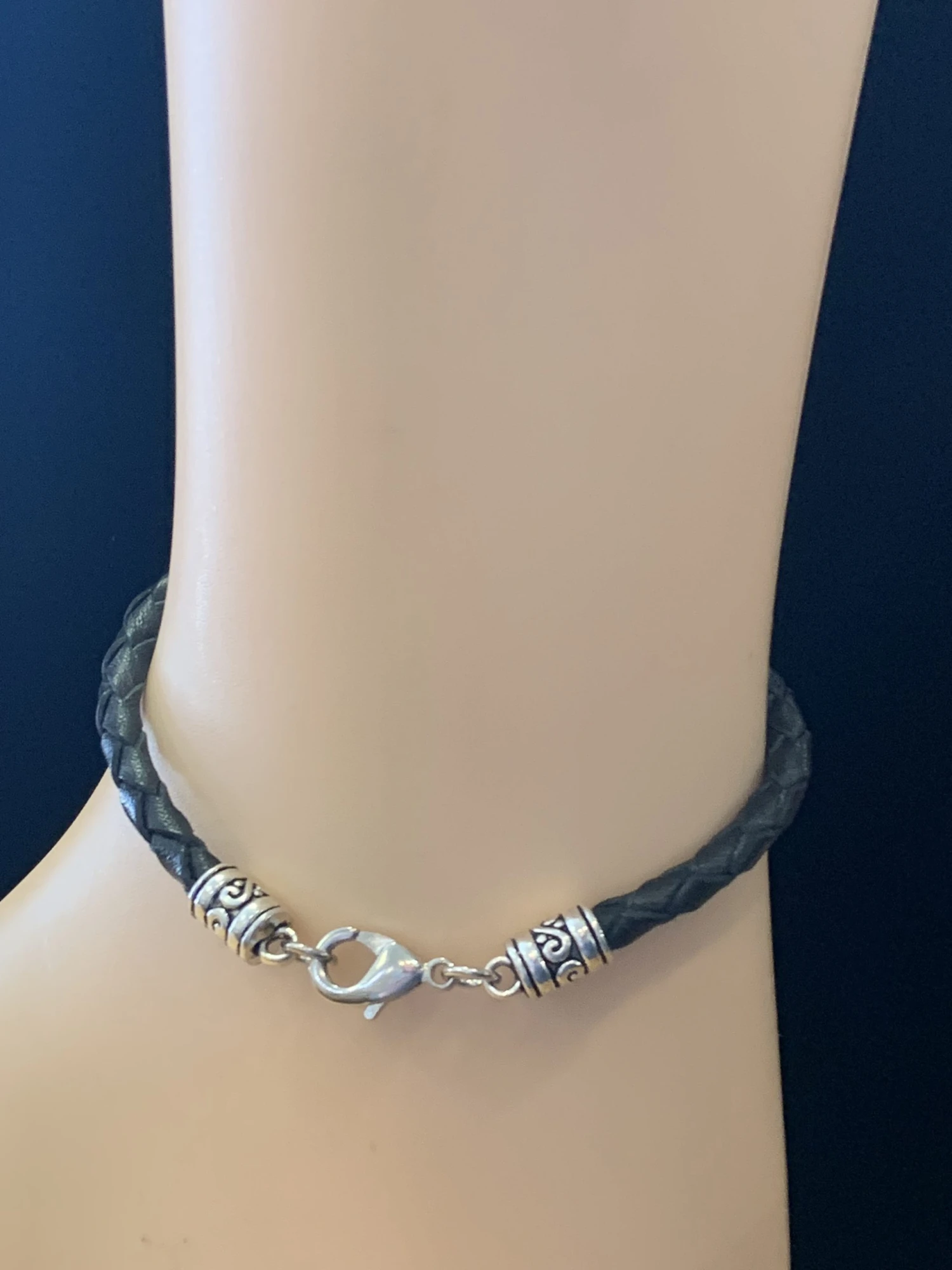 Austin Accents Round Leather Braid Bracelet Black HH83L 7 Austin Accents Round Leather Braid Bracelet Black HH83L - Image 5