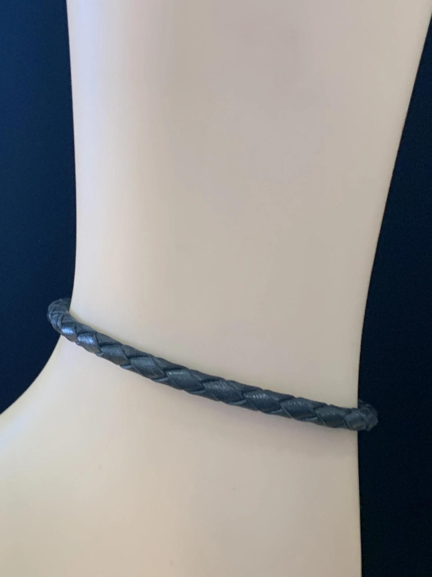 Austin Accents Round Leather Braid Bracelet Black HH83L 6 Austin Accents Round Leather Braid Bracelet Black HH83L - Image 4