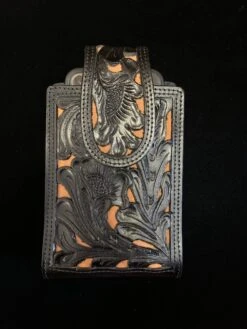 Austin Accents Leather Filigree Design Phone Case CP-03 Black