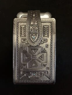 Austin Accents Leather Aztec Design Phone Case CP-05 Black