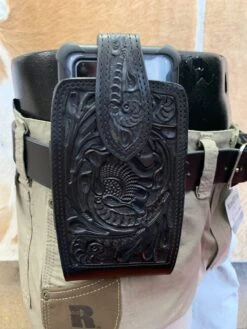 Austin Accents Leather Floral Tooled Phone Case CP-04 Black 8 Austin Accents Leather Floral Tooled Phone Case CP-04 Black -Western Cowboy Supplies IMG 3218 scaled 1