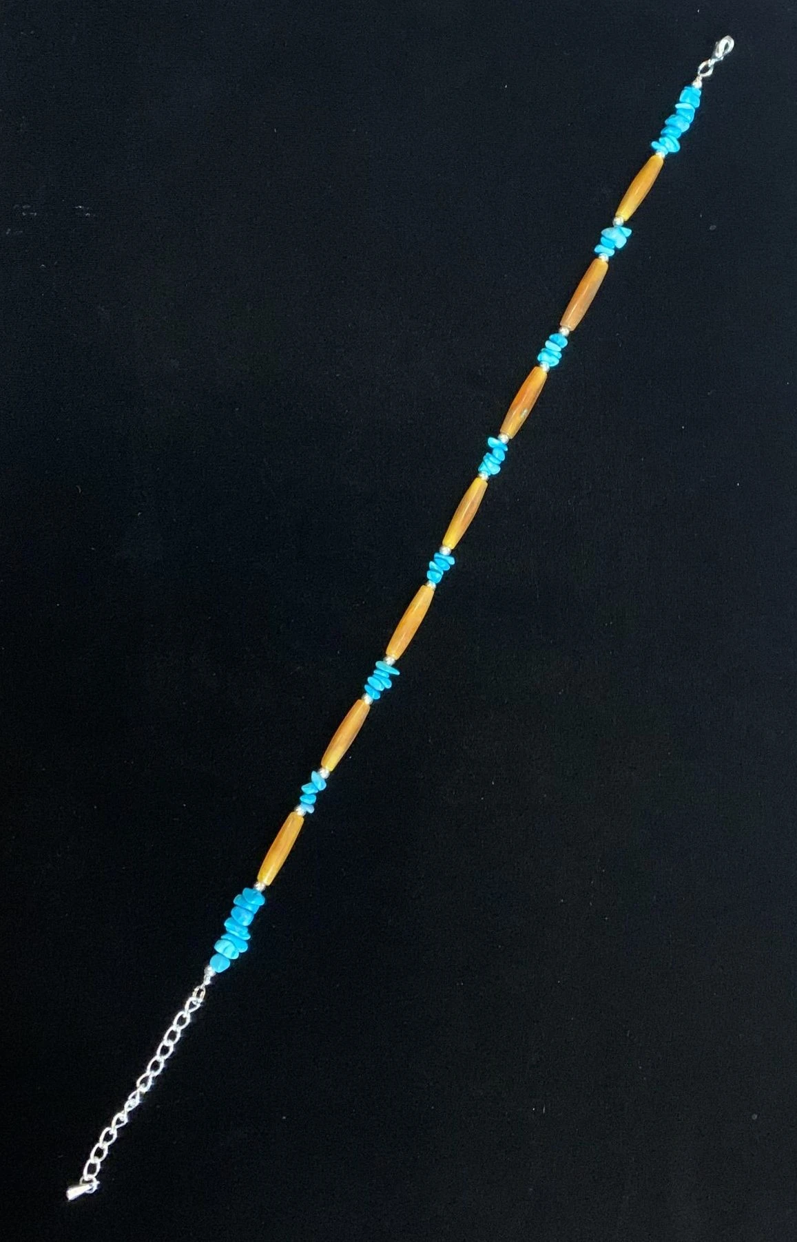 Austin Accents Turquoise & Amber Bone Boot Bracelet BBR-13 6 Austin Accents Turquoise & Amber Bone Boot Bracelet BBR-13 - Image 4