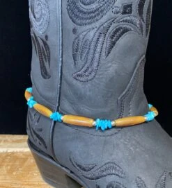 Austin Accents Turquoise & Amber Bone Boot Bracelet BBR-13