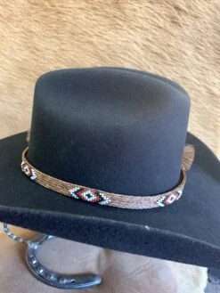 Austin Accent HH49-L Beaded Horse Hair 5 Strand Brown Hat Band -Western Cowboy Supplies IMG 3442 scaled 1
