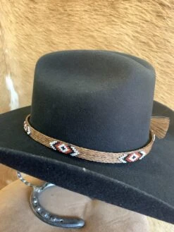 Austin Accent HH49-L Beaded Horse Hair 5 Strand Brown Hat Band -Western Cowboy Supplies IMG 3444 scaled 1