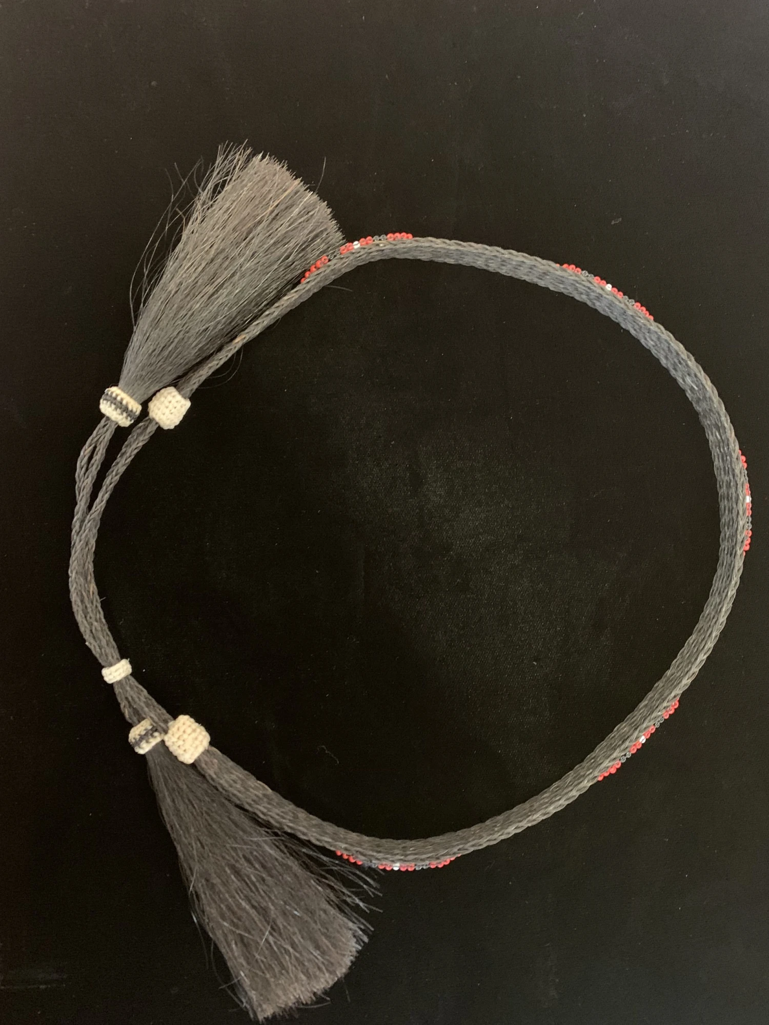 Austin Accent HH49-A Beaded Horse Hair 5 Strand Black Hat Band 4 Austin Accent HH49-A Beaded Horse Hair 5 Strand Black Hat Band - Image 2