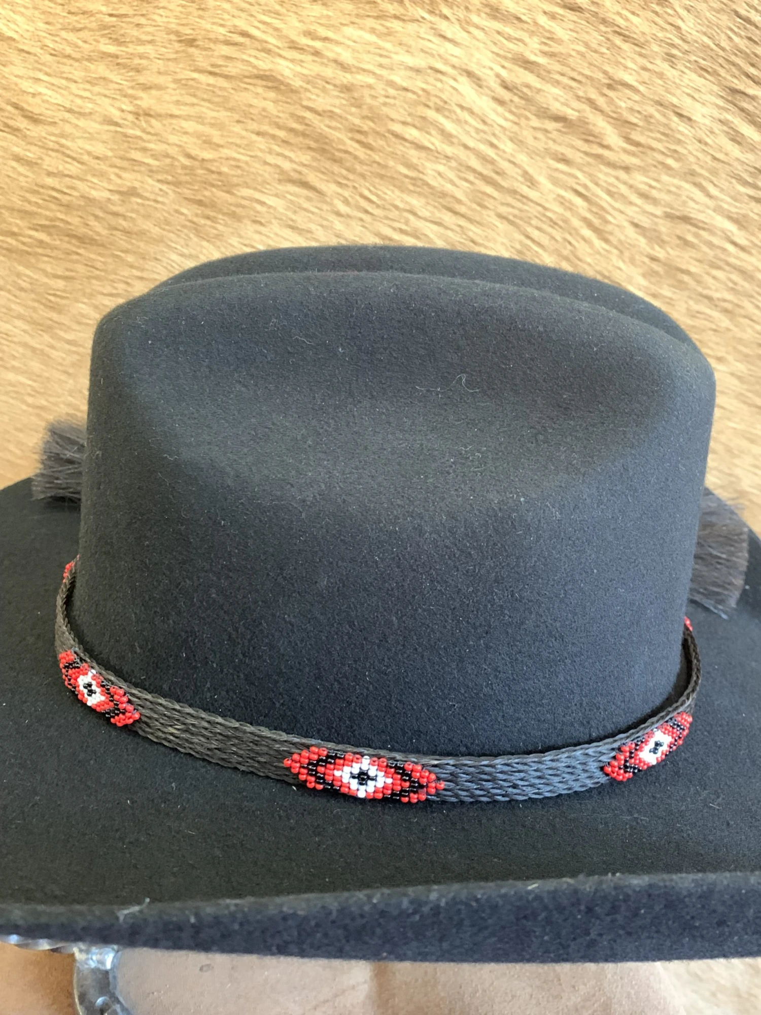 Austin Accent HH49-A Beaded Horse Hair 5 Strand Black Hat Band 7 Austin Accent HH49-A Beaded Horse Hair 5 Strand Black Hat Band - Image 5