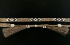 Austin Accent HH49-L Beaded Horse Hair 5 Strand Brown Hat Band