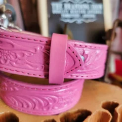 Girl’s Pink Lil Beauty Belt C30201 -Western Cowboy Supplies Kid sLeatherBelt PinkLilBeauty byJustin 2 720x