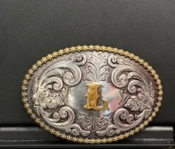 Oval Initial Buckle 37072 31 Oval Initial Buckle 37072 -Western Cowboy Supplies L