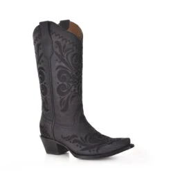 Corral Boots Corral Women’s Black Filigree Embroidery Snip Toe Boots L5433