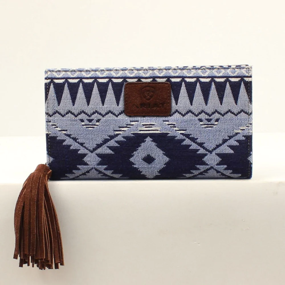 Ariat Madison Clutch Blue Woven With Fringe Tassel A770009202 3 Ariat Madison Clutch Blue Woven With Fringe Tassel A770009202