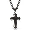 Gunmetal Through The Darkest Night Cross Necklace NC4025 -Western Cowboy Supplies NC4025 Through the Darkest Night Cross Necklace