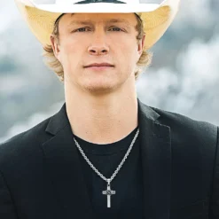 Rope Wrapped Cross Necklace NC4332 -Western Cowboy Supplies NC4332 mod