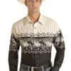 Men’s Panhandle PHMSOSR0MU Running Horse Border Shirt