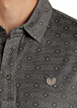 Men’s PPMT51R0WJ Panhandle Short Sleeve Geo Button Knit Polo 7 Men’s PPMT51R0WJ Panhandle Short Sleeve Geo Button Knit Polo -Western Cowboy Supplies PPMT51R0WJ A 1