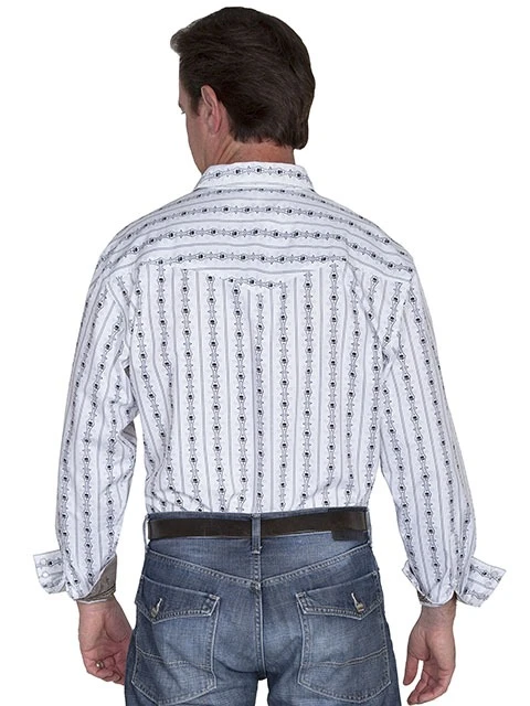 Scully Men’s Long Sleeve Skull Stripe PS-093 4 Scully Men’s Long Sleeve Skull Stripe PS-093 - Image 2