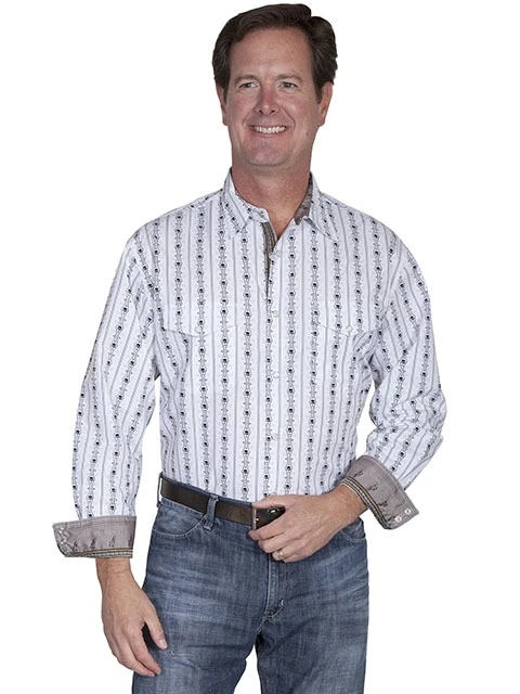 Scully Men’s Long Sleeve Skull Stripe PS-093 6 Scully Men’s Long Sleeve Skull Stripe PS-093 - Image 4