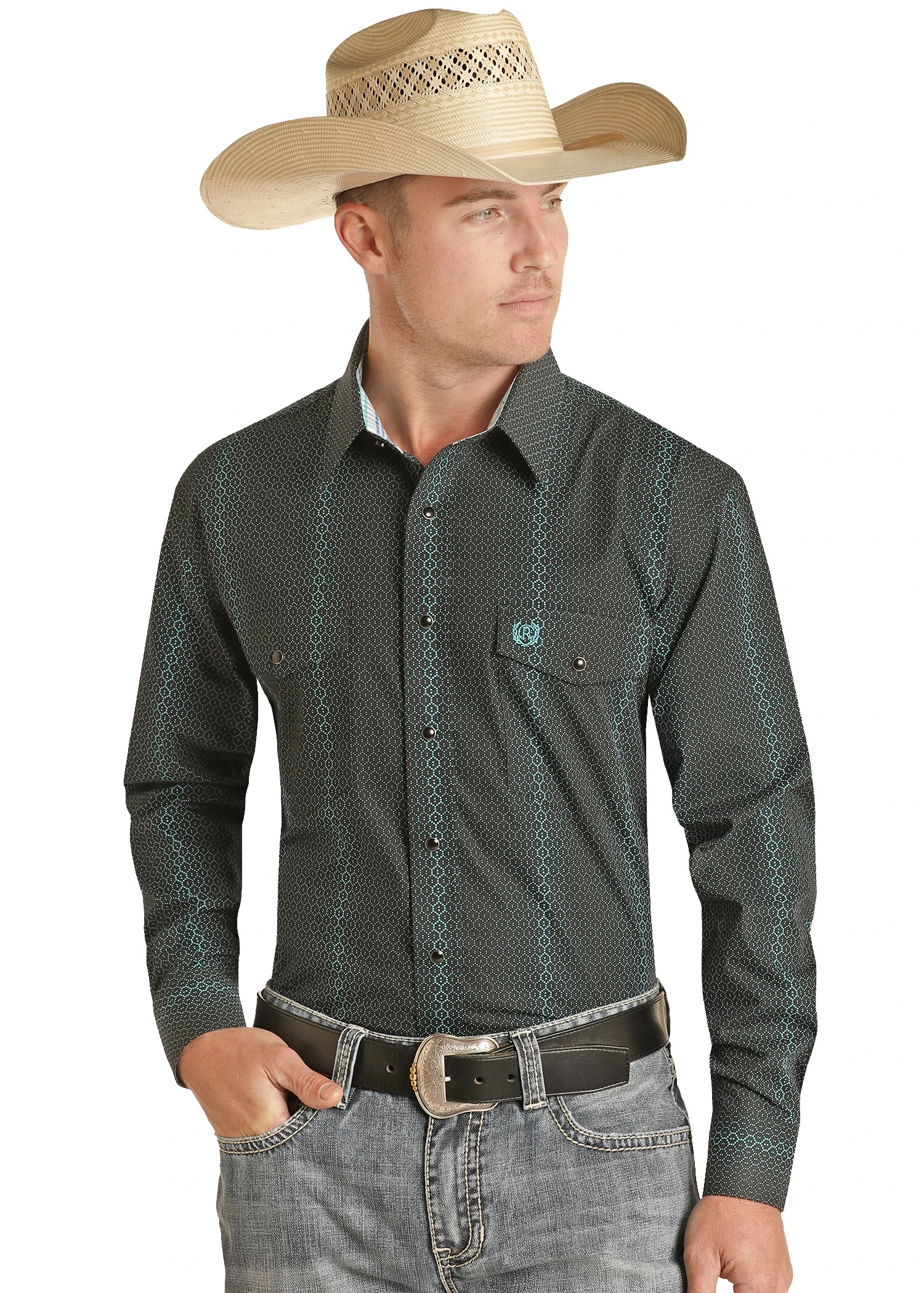 Geo Print Snap Shirt PSMSOSR0LW 3 Geo Print Snap Shirt PSMSOSR0LW