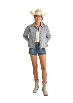 Women’s Panhandle RRWD92R11P Bandana Print Jean Jacket 