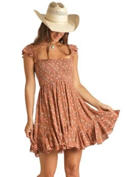 Panhandle RRWRD0R0V3 Floral Off Shoulder Dress