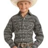 Boy’s RSBSOSR0PB Western Print Snap Shirt -Western Cowboy Supplies RSBSOSR0PB