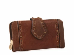 Justin 22078775W Weathered Brown With Brass Studs Wallet