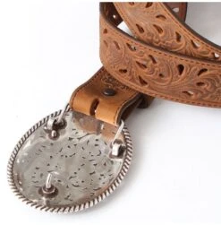 Tony Lama Women’s Brown Pierced Filigree Trophy Belt C50029 -Western Cowboy Supplies c50029 alt2