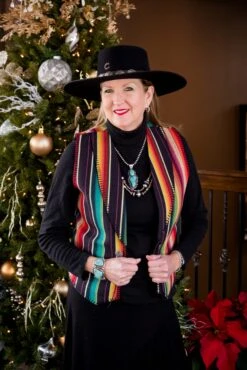 Rainbow Serape Southwestern Vest 115 Rhonda Stark
