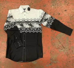 Men’s Panhandle PHMSOSR0MU Running Horse Border Shirt -Western Cowboy Supplies dbcb50403c1d53f15ce97dfb5ea4c19d 1296x 1