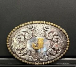 Oval Initial Buckle 37072 29 Oval Initial Buckle 37072 -Western Cowboy Supplies j