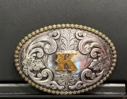 Oval Initial Buckle 37072 30 Oval Initial Buckle 37072 -Western Cowboy Supplies k