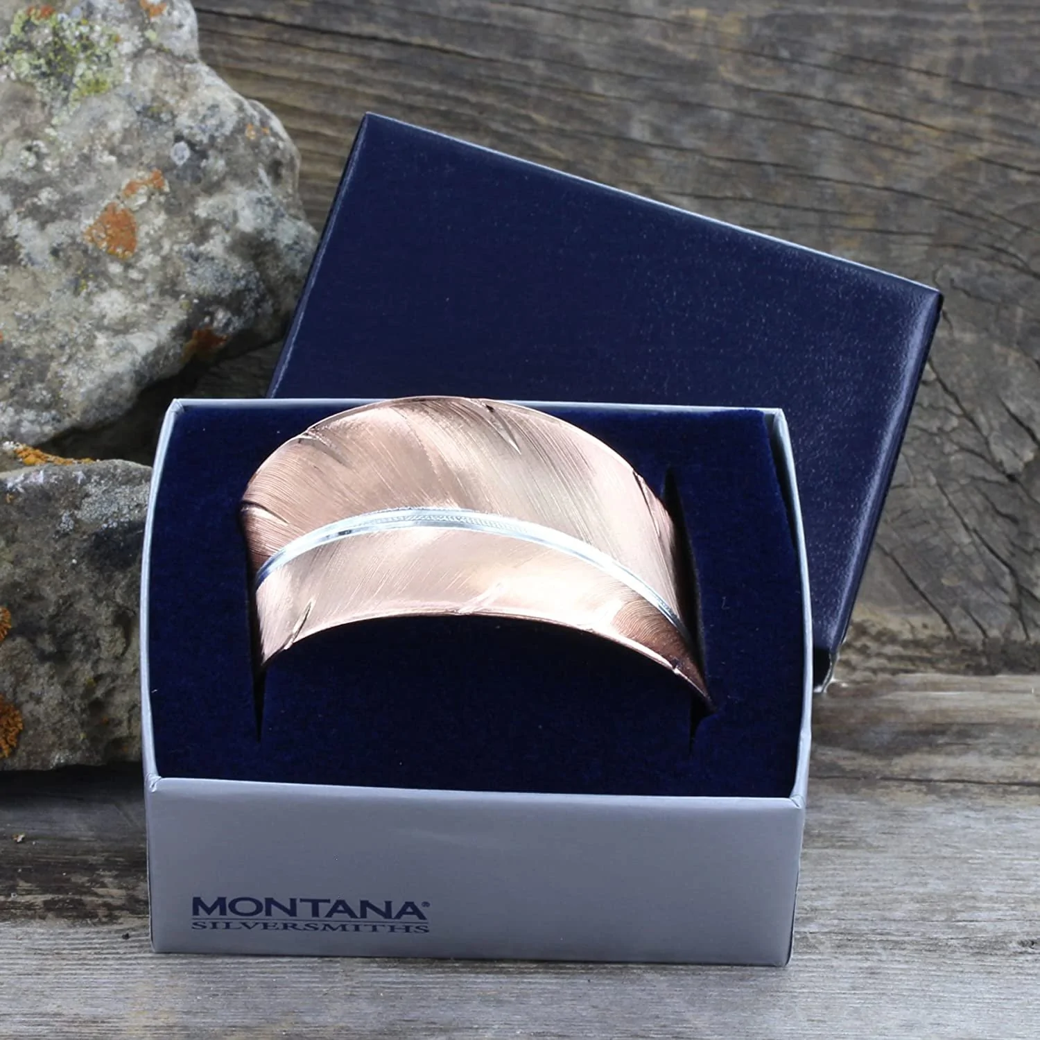 Sunlit Aspects Copper And Silver Feather Cuff Bracelet BC2319RGD 4 Sunlit Aspects Copper And Silver Feather Cuff Bracelet BC2319RGD - Image 2