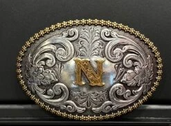 Oval Initial Buckle 37072 32 Oval Initial Buckle 37072 -Western Cowboy Supplies n