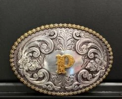 Oval Initial Buckle 37072 33 Oval Initial Buckle 37072 -Western Cowboy Supplies p