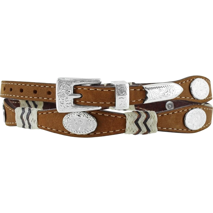Brighton Justin’s Brown Buckaroo Concho Leather Hatband 05149 3 Brighton Justin’s Brown Buckaroo Concho Leather Hatband 05149