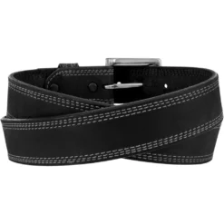 Men’s Overtime Justin Black Triple Stitch Classic Western Belt C13903 -Western Cowboy Supplies qic13903 02 1024x1024