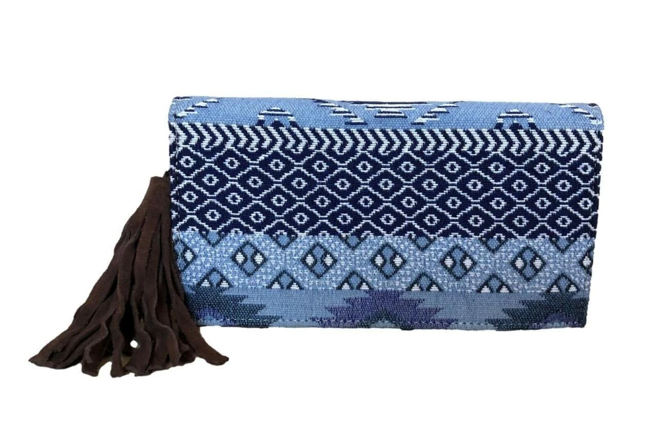 Ariat Madison Clutch Blue Woven With Fringe Tassel A770009202 5 Ariat Madison Clutch Blue Woven With Fringe Tassel A770009202 - Image 3
